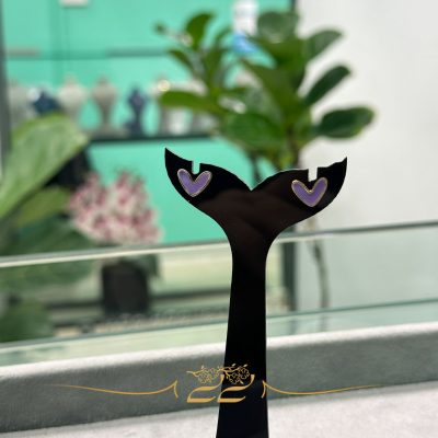 گوشواره میخی میناکاری بنفش
