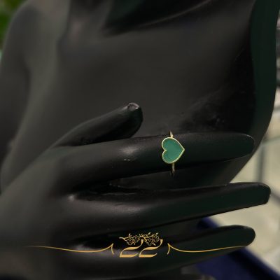 انگشتر میناکاری سبز طرح قلب